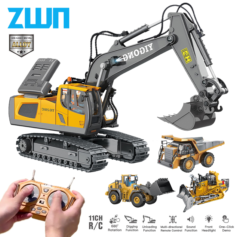 Drone Or Rc Car - ZWN 2.4G uzaktan kumanda ekskavatör DAMPERLİ